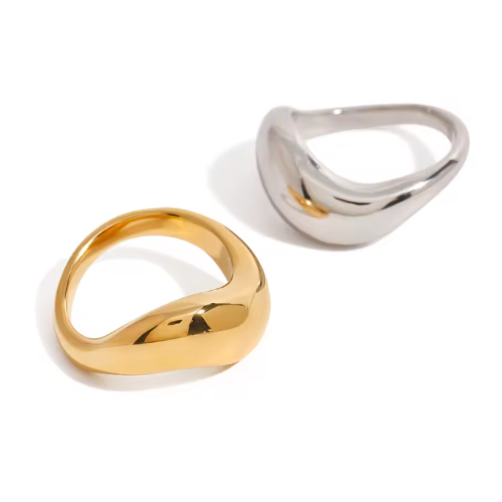 Wavy Dome Ring - Stainless Steel