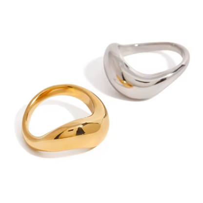 Wavy Dome Ring - Stainless Steel