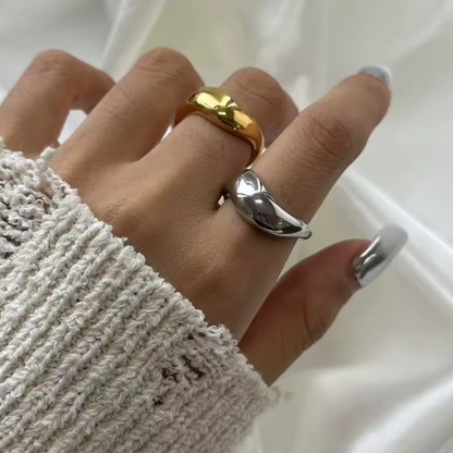 Wavy Dome Ring - Stainless Steel