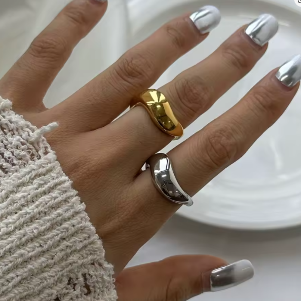 Wavy Dome Ring - Stainless Steel