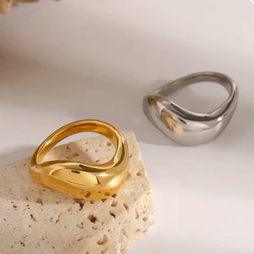 Wavy Dome Ring - Stainless Steel
