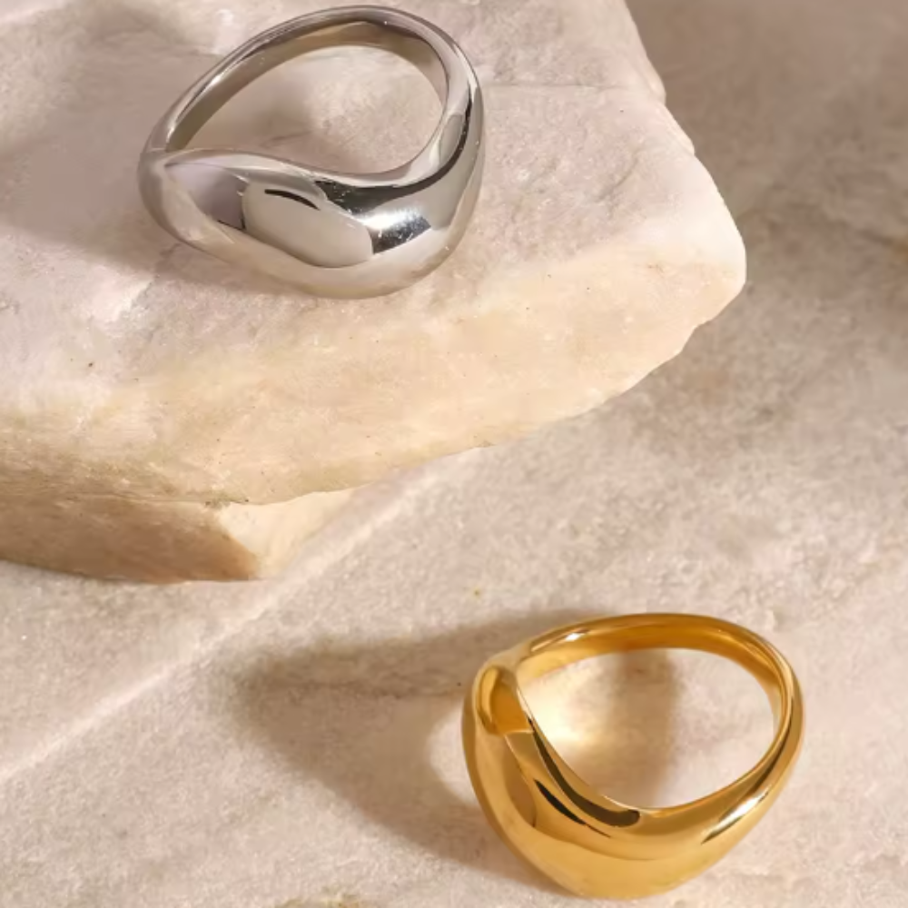 Wavy Dome Ring - Stainless Steel