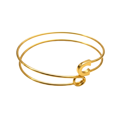 Safety Pin Adjustable Bracelet - Stainless Steel