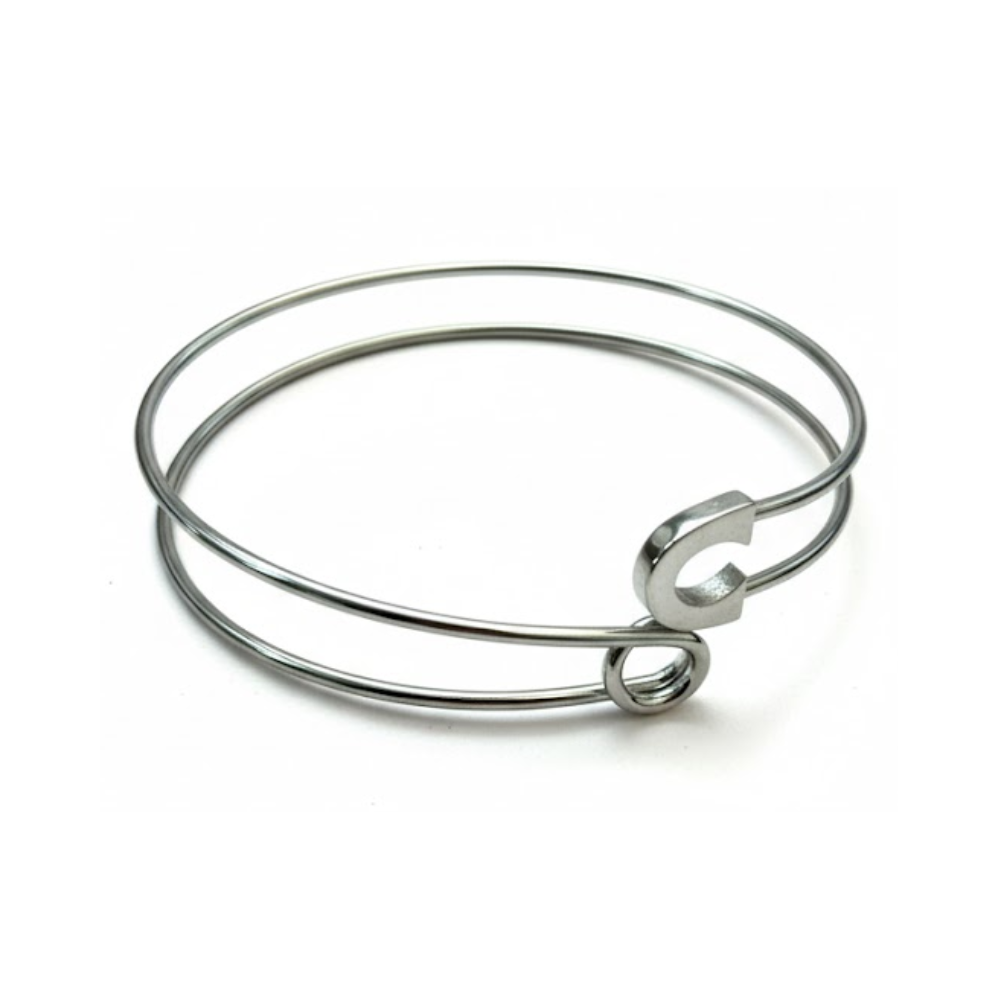 Safety Pin Adjustable Bracelet - Stainless Steel