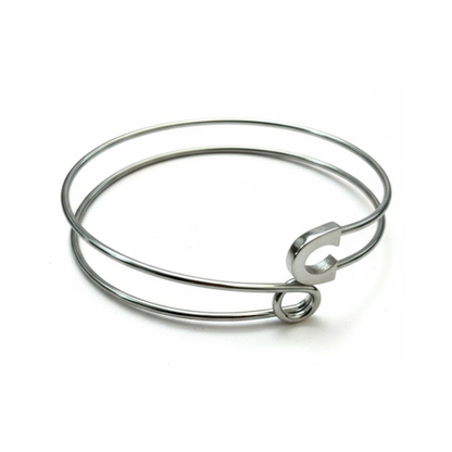 Safety Pin Adjustable Bracelet - Stainless Steel