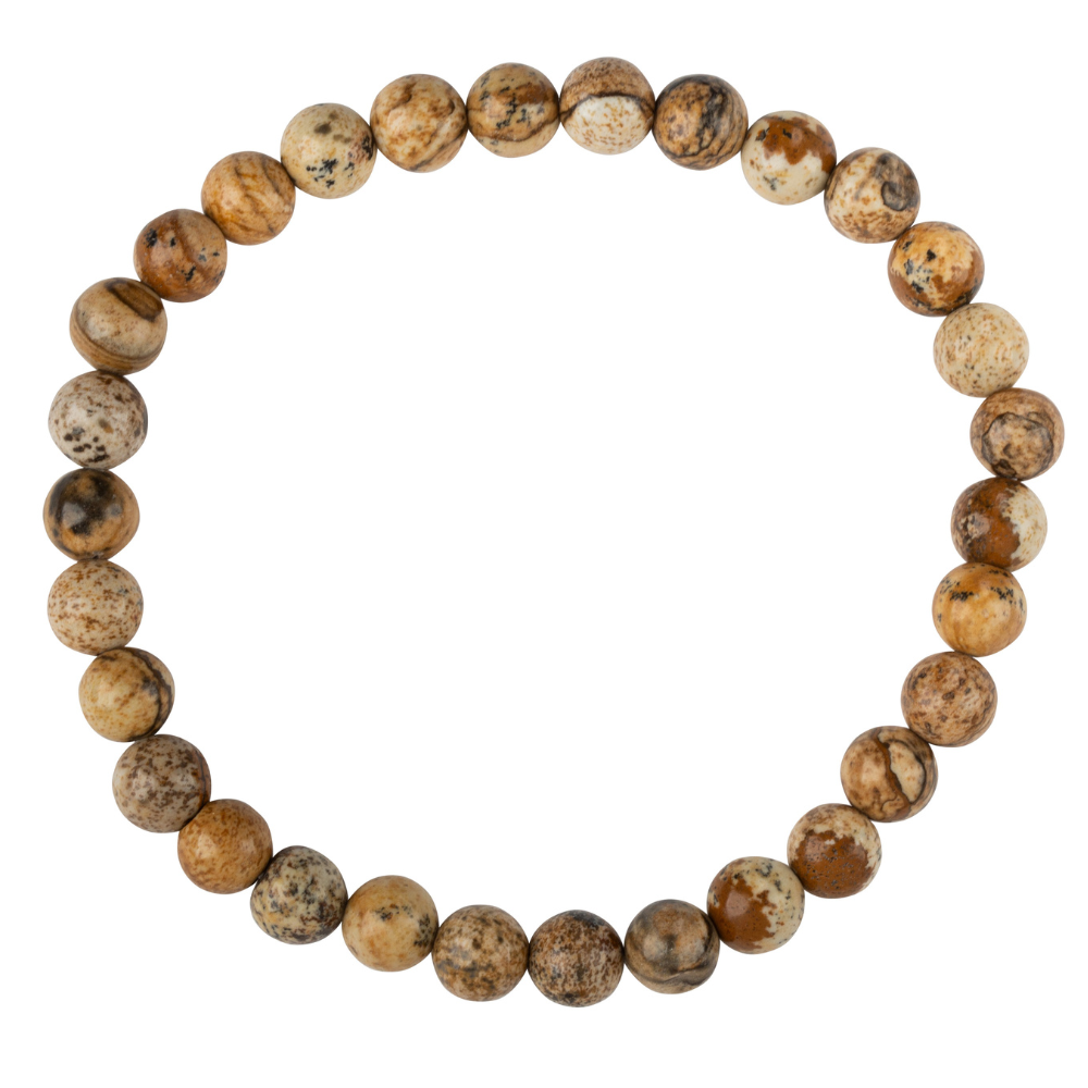 Jasper Natural Stone Bead Stretch Bracelet