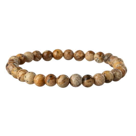 Jasper Natural Stone Bead Stretch Bracelet