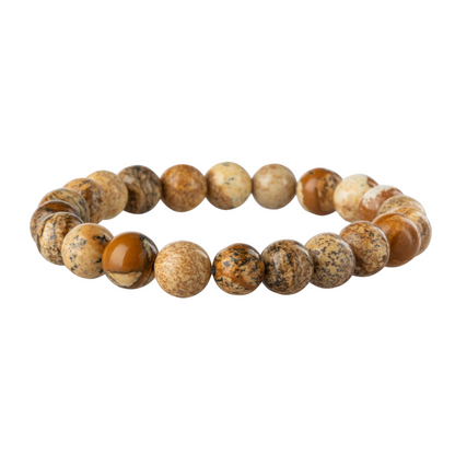 Jasper Natural Stone Bead Stretch Bracelet