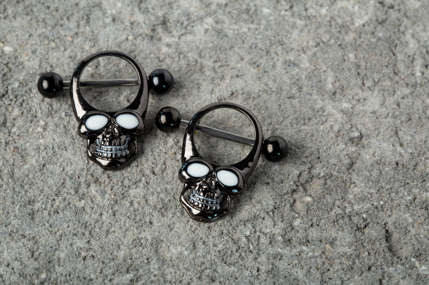 Skull Head Nipple Shields - Stainless Steel - Pair