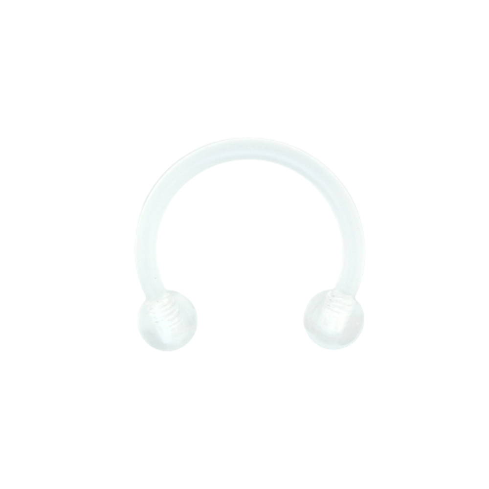 Clear Bioflex Flexible Septum Ring Circular Barbell Retainer – piercedowl