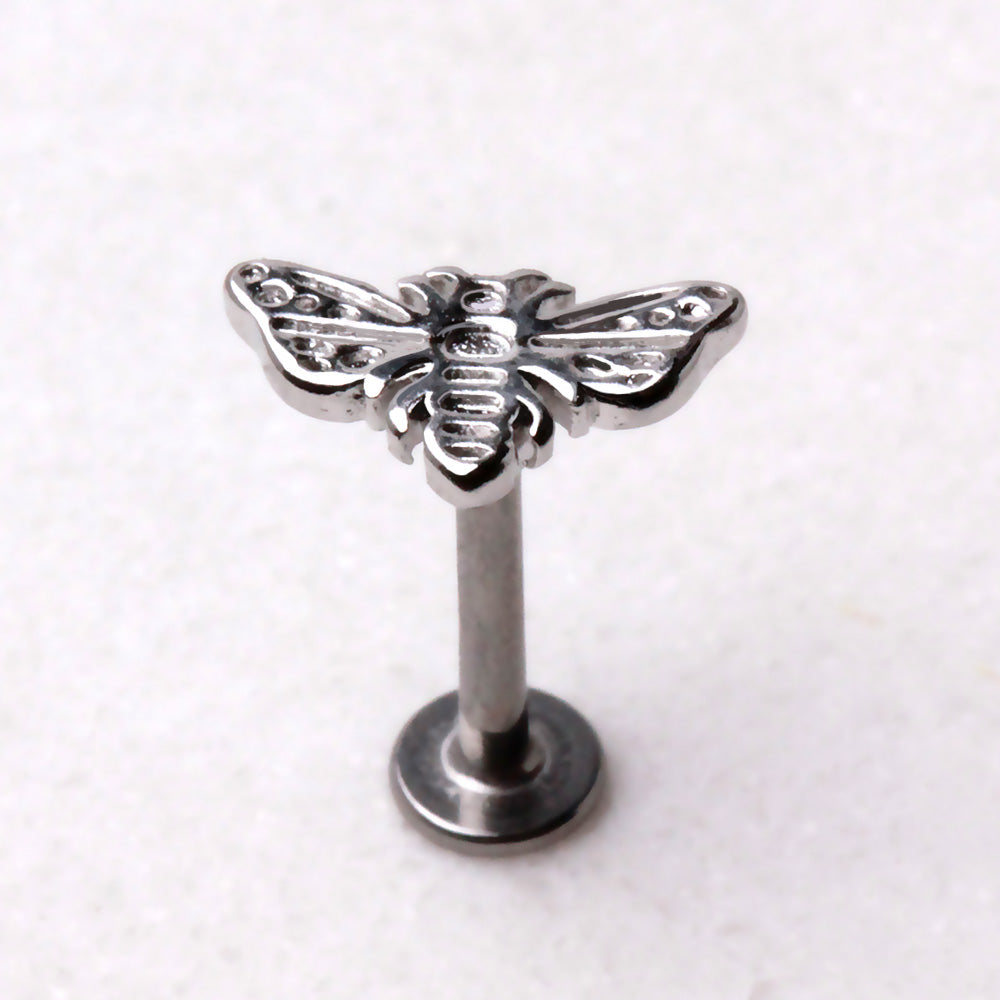 Bee Top Flat Back Stud - 316L Stainless Steel