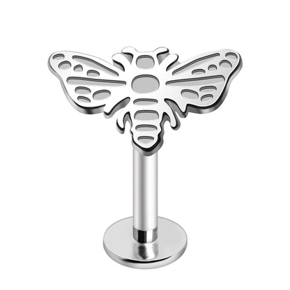 Bee Top Flat Back Stud - 316L Stainless Steel