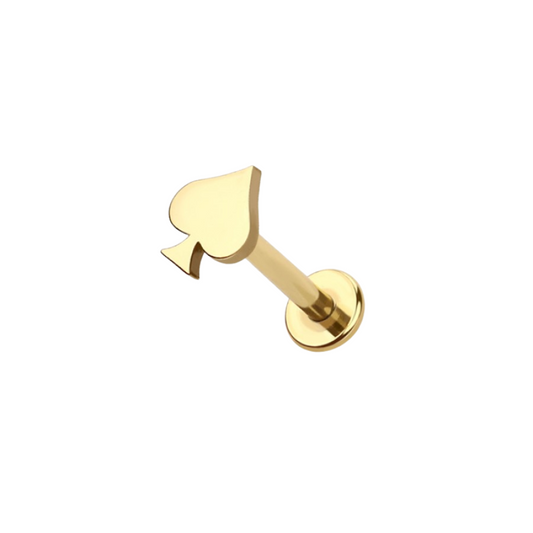 Internally Threaded Spade Top Flat Back Stud - 316L Stainless Steel