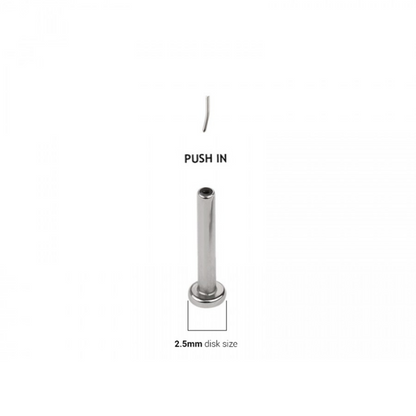 Threadless Push In Rose with Dagger Flat Back Stud - 316L Stainless Steel