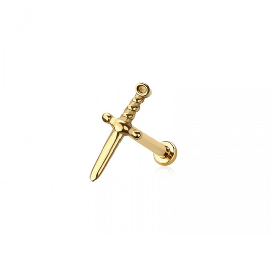 Threadless Push In Dagger Flat Back Stud - 316L Stainless Steel