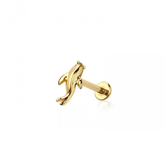 Threadless Koi Fish Flat Back Stud - 316L Stainless Steel