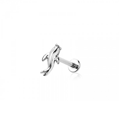 Threadless Koi Fish Flat Back Stud - 316L Stainless Steel