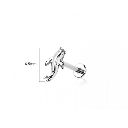 Threadless Koi Fish Flat Back Stud - 316L Stainless Steel