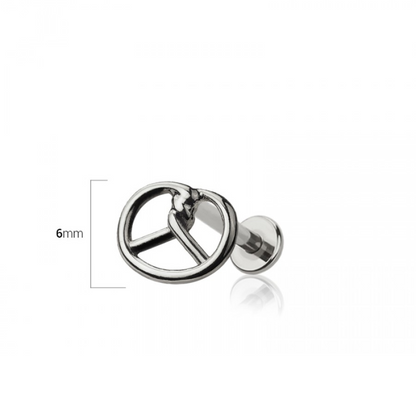 Threadless Push-In Pretzel Flat Back Stud - 316L Stainless Steel