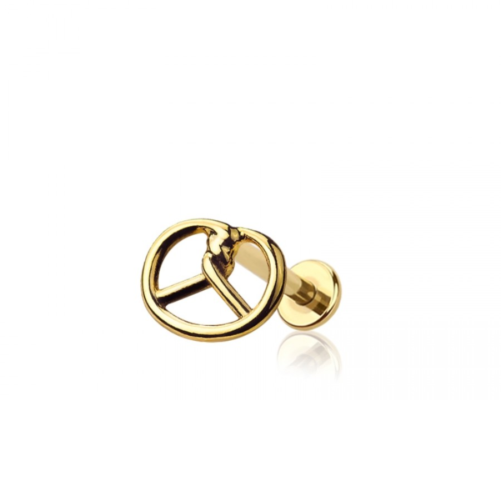 Threadless Push-In Pretzel Flat Back Stud - 316L Stainless Steel