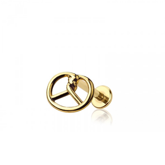 Threadless Push-In Pretzel Flat Back Stud - 316L Stainless Steel