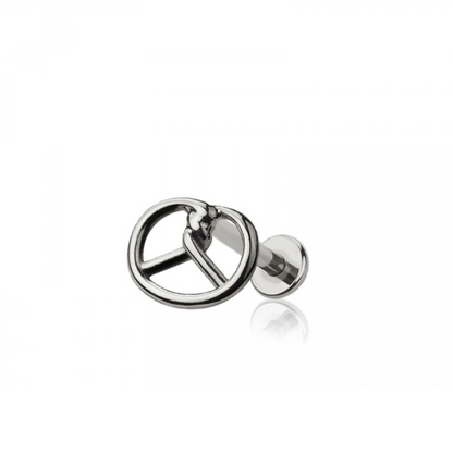 Threadless Push-In Pretzel Flat Back Stud - 316L Stainless Steel