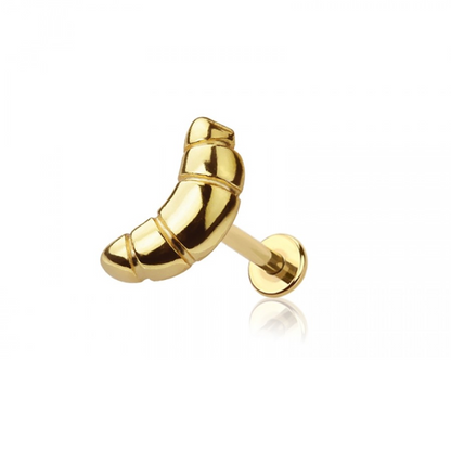 Threadless Push-In Croissant Top Flat Back Stud - 316L Stainless Steel