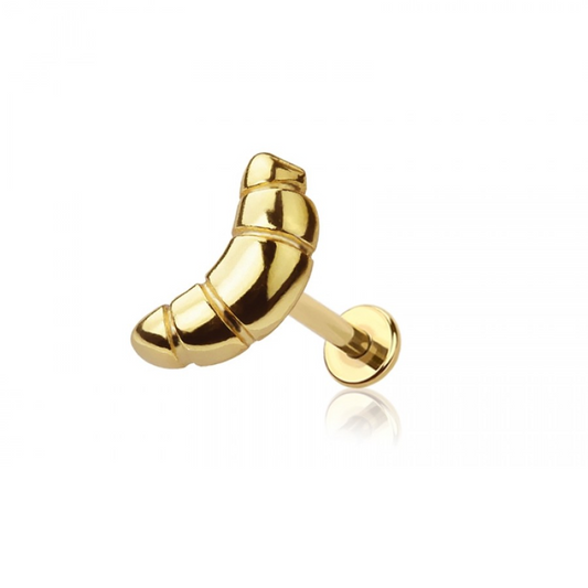Threadless Push-In Croissant Top Flat Back Stud - 316L Stainless Steel