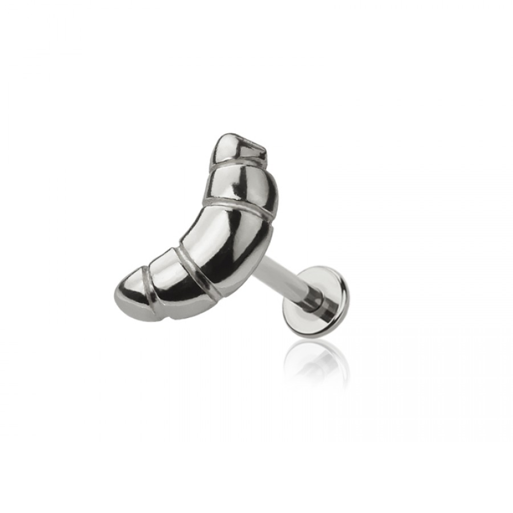 Threadless Push-In Croissant Top Flat Back Stud - 316L Stainless Steel