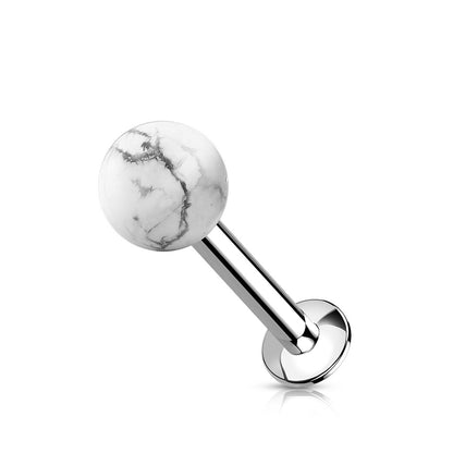 Natural Stone Internally Threaded Flat Back Stud - 316L Stainless Steel