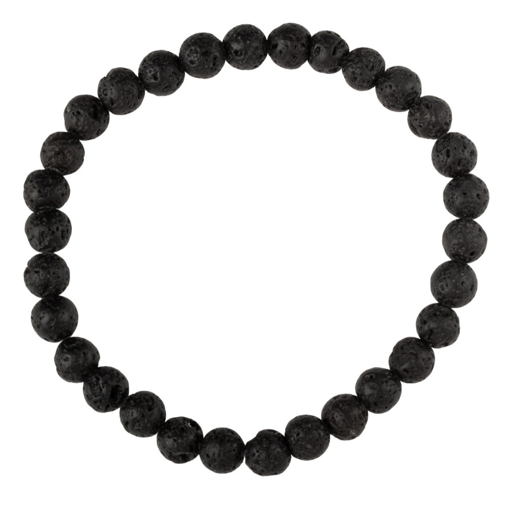 Natural Lava Stone Bead Stretch Bracelet