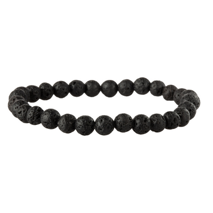 Natural Lava Stone Bead Stretch Bracelet