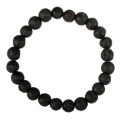 Natural Lava Stone Bead Stretch Bracelet