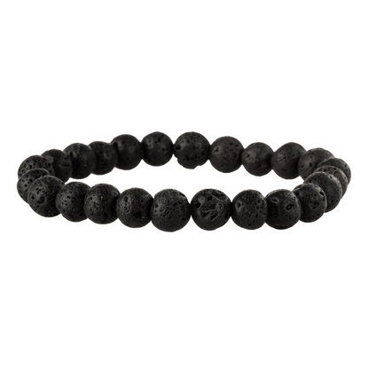 Natural Lava Stone Bead Stretch Bracelet