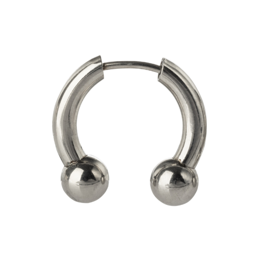 Faux Stretched 8GA Ball Ends Horseshoe Septum Barbell - Stainless Steel
