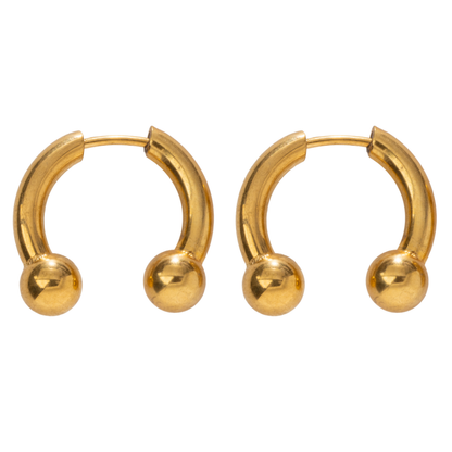 Faux Stretched 8GA Horseshoe Barbell Earrings - Pair - Stainless Steel