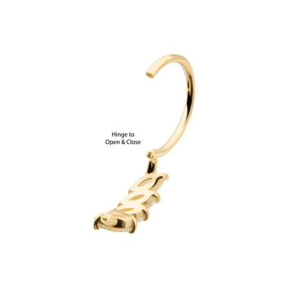 Marquise Staggered CZ Cluster Side Facing Hinged Segment Clicker - 14kt Gold