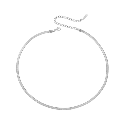 Herringbone Flat Snake Chain Necklace - Stainless Steel