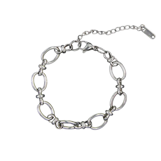 Oval Chain Link Bracelet - Stainless Steel