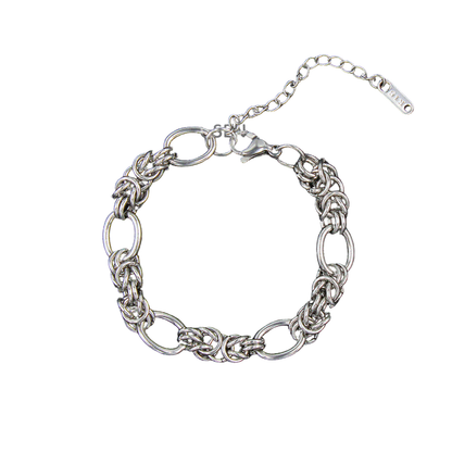 Connecting Rings Chunky Chain Link Bracelet - Stainless Steel