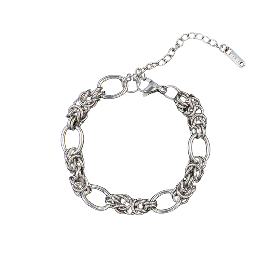 Connecting Rings Chunky Chain Link Bracelet - Stainless Steel