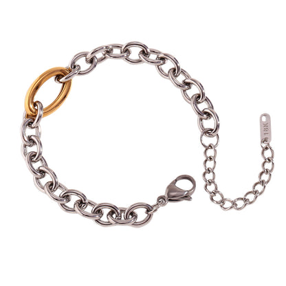 Two Tone Chain Link Bracelet - Stainless Steel