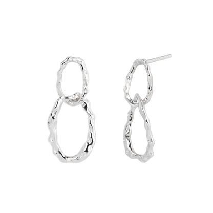 Double Chain Link Dangling Earrings - Pair - 925 Sterling Silver