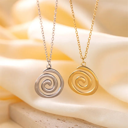 Spiral Pendant Necklace - Stainless Steel