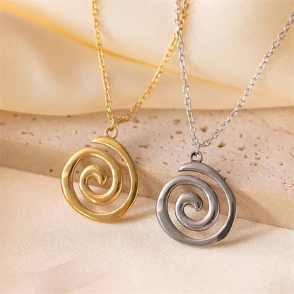 Spiral Pendant Necklace - Stainless Steel