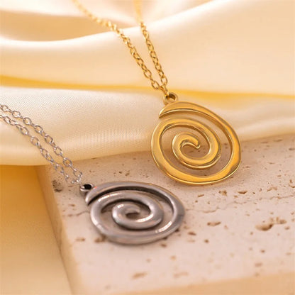 Spiral Pendant Necklace - Stainless Steel