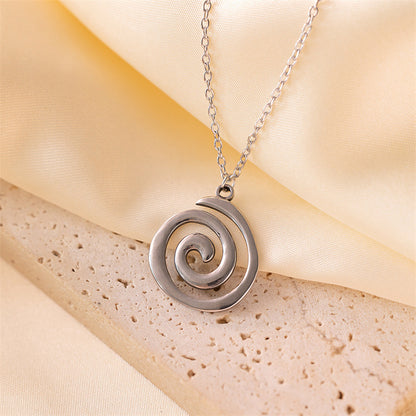 Spiral Pendant Necklace - Stainless Steel