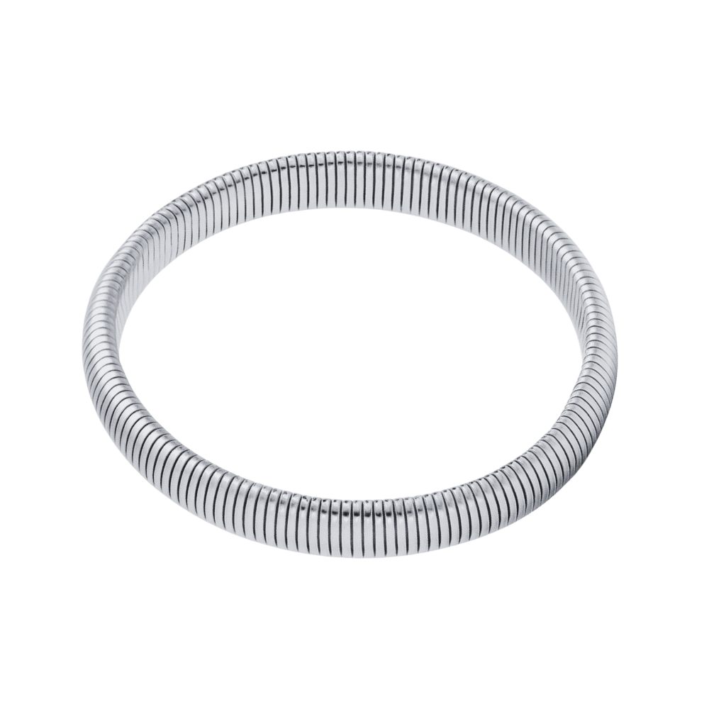 Ribbed Stretch Bracelet - Stainless Steel