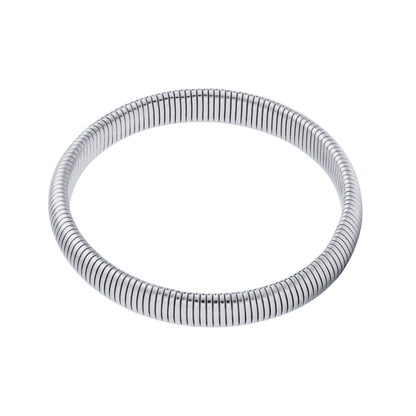 Ribbed Stretch Bracelet - Stainless Steel