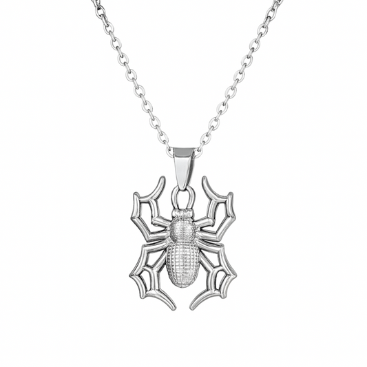Spider Pendant Necklace - Stainless Steel